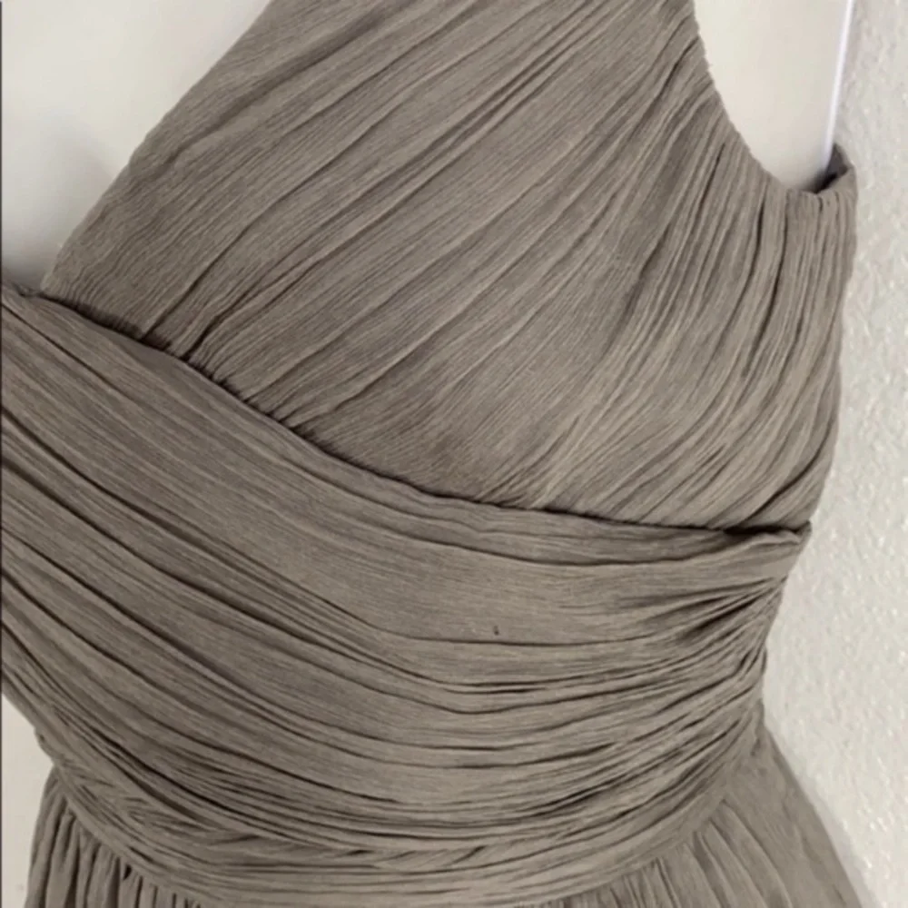 NWT J. Crew Heidi gray silk wrap bodice flare dress